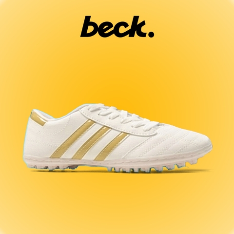 Giày Bóng Đá Wika 3 Sọc - Trắng Sọc Đồng