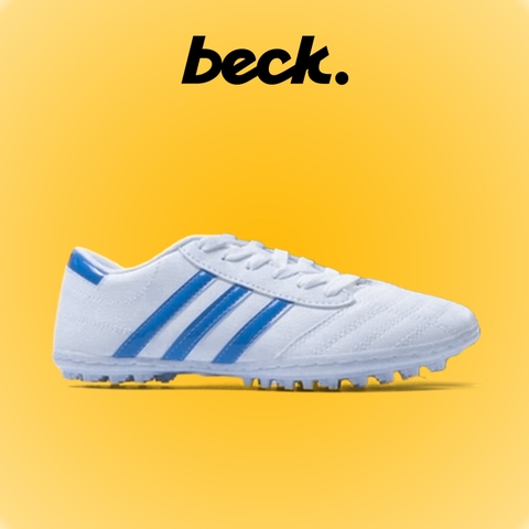 Giày Bóng Đá Wika 3 Sọc - Trắng Sọc Xanh Biển