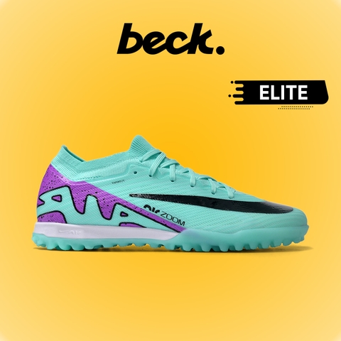 Giày Bóng Đá Nike Mercurial Vapor 15 Elite Xanh Ngọc Gót Tím Cổ Lửng TF