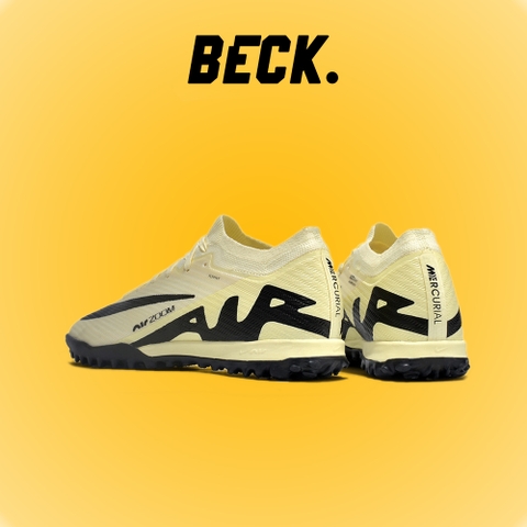 Giày Bóng Đá Nike Mercurial Vapor 15 Elite Vàng Cream Vạch Đen Cổ Lửng TF