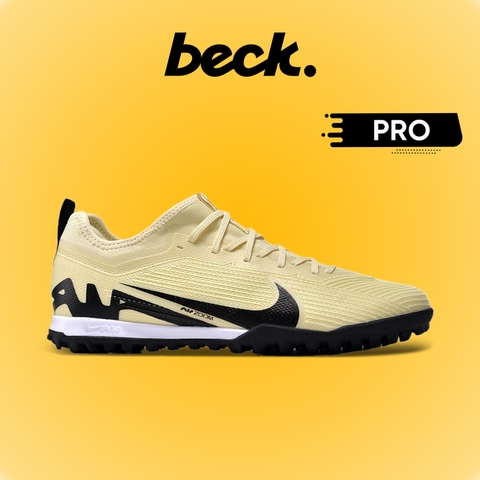 Giày Bóng Đá Nike Mercurial Vapor 15 Pro Cream Vàng Vạch Đen Cổ Lửng HQ TF