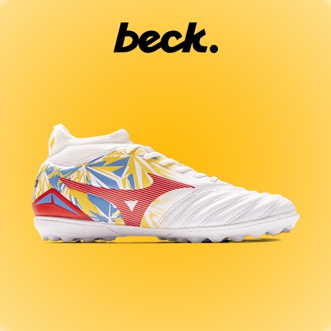 Giày Bóng Đá VN Mizuno Neo 4 Elite Đệm Eva Trắng Đỏ Xanh Ngọc Cổ Cao TF