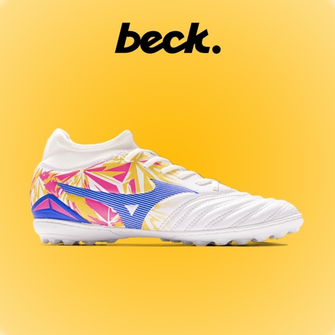 Giày Bóng Đá VN Mizuno Neo 4 Elite Đệm Eva Trắng Xanh Hồng Cổ Cao TF