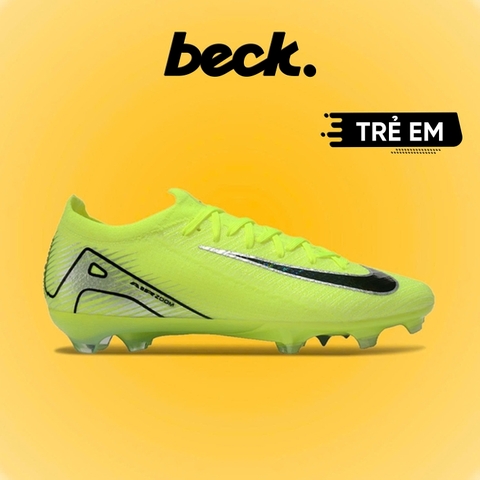 Giày Bóng Đá Trẻ Em Nike Mercurial Vapor 16 Elite Xanh Chuối Vạch Đen Cổ Lửng FG