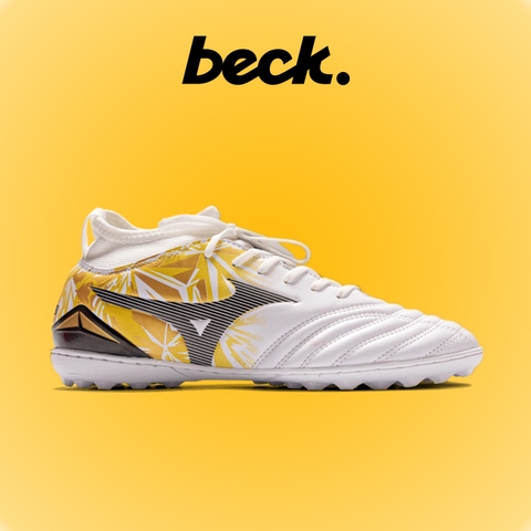 Giày Bóng Đá VN Mizuno Neo 4 Elite Đệm Eva Trắng Vàng Đen Cổ Cao TF