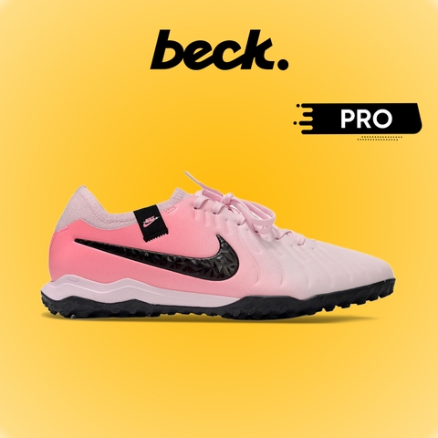 Giày Bóng Đá Nike Tiempo Legend 10 Pro Euro 24 Hồng Vạch Đen Lưỡi Gà Liền TF