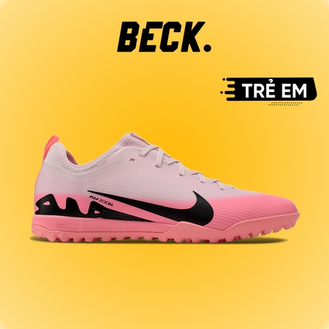 Giày Bóng Đá Trẻ Em Nike Mercurial Vapor 15 Pro Hồng Phấn Cổ Lửng V2 TF