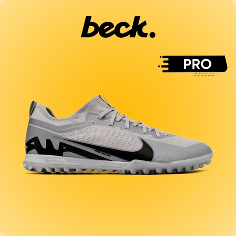 Giày Bóng Đá Nike Mercurial Vapor 15 Pro Xám Vạch Đen Cổ Lửng HQ TF