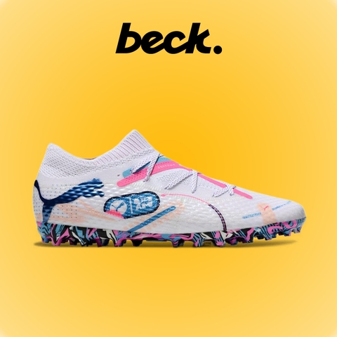 Giày Bóng Đá Puma Future Ultimate Neymar Trắng Xanh Hồng Cổ Lửng MG