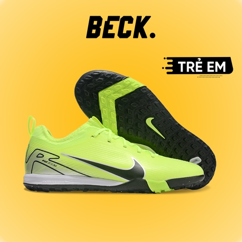 Giày Bóng Đá Trẻ Em Nike Mercurial Vapor 16 Pro V2 Xanh Lá Vạch Đen Cổ Lửng TF