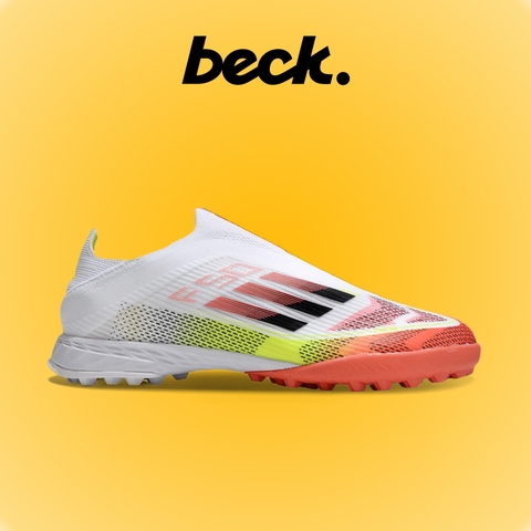 Giày Bóng Đá Adidas F50 Elite Laceless Trắng Đỏ Vàng Không Dây TF