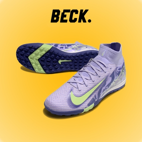 Giày Bóng Đá Trẻ Em Nike Mercurial Superfly 10 Elite Tím Vạch Xanh Lá Cổ Cao TF