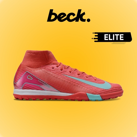 Giày Bóng Đá Nike Mercurial Superfly 10 Elite Đỏ Hồng Vạch Xanh Ngọc Cổ Cao TF