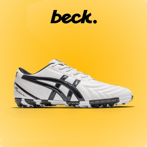 Giày Bóng Đá VN Asics C3 Da Nhăn TF - Trắng Đen