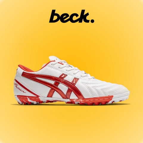 Giày Bóng Đá VN Asics C3 Da Nhăn TF - Trắng Đỏ