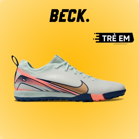 Giày Bóng Đá Trẻ Em Nike Mercurial Vapor 16 Pro V2 MDS009 Xám Xanh Cam Cổ Lửng TF