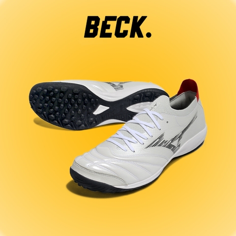 Giày Bóng Đá Mizuno Sala Beta Japan Trắng Đen Đế Đệm Cổ Lửng HQ TF