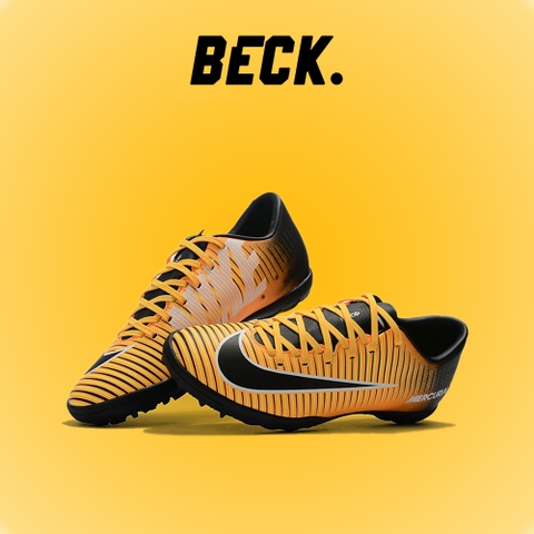 Giày Bóng Đá Nike Mercurial Vic 6 Vàng Đen Lưỡi Gà Liền TF
