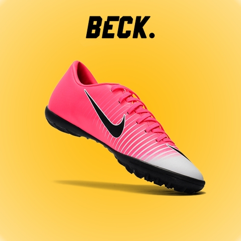 Giày Bóng Đá Nike Mercurial Vic 6 Hồng Trắng Lưỡi Gà Liền TF
