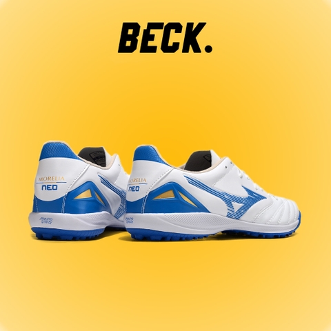 Giày Bóng Đá Mizuno Neo 4 Pro Đế Đệm Trắng Vạch Xanh Biển TF