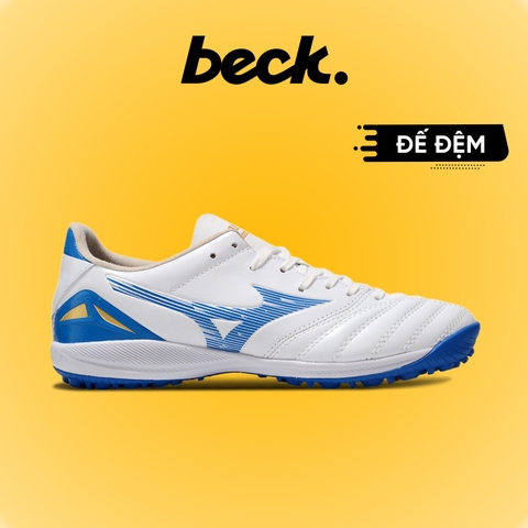 Giày Bóng Đá Mizuno Neo 4 Pro Đế Đệm Trắng Vạch Xanh Biển TF