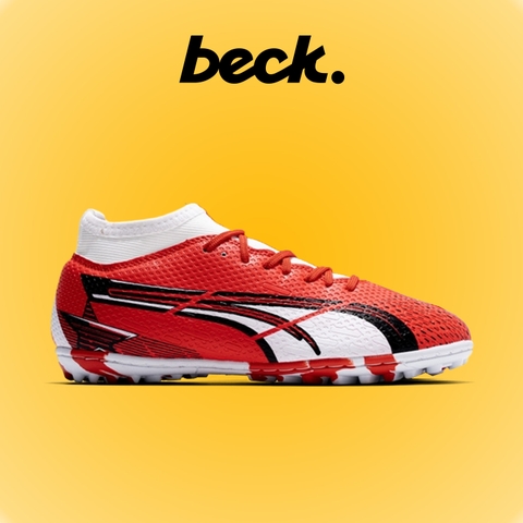 Giày Bóng Đá VN Puma Ultra 25 Cổ Cao - Đỏ Vạch Trắng