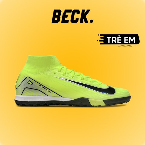 Giày Bóng Đá Trẻ Em Nike Mercurial Superfly 10 Elite Xanh Lá Vạch Đen Cổ Cao TF