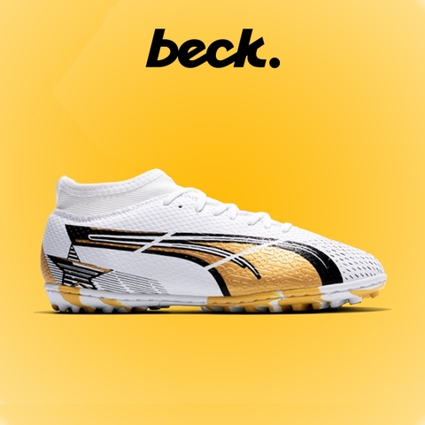 Giày Bóng Đá VN Puma Ultra 25 Cổ Cao - Trắng Vàng