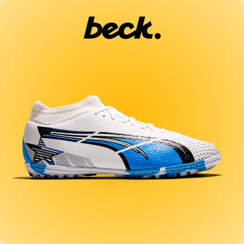 Giày Bóng Đá VN Puma Ultra 25 Cổ Cao - Trắng Xanh Biển