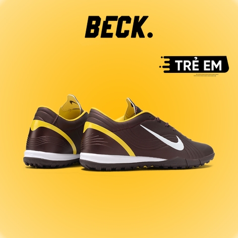 Giày Bóng Đá Trẻ Em Nike Mercurial Vapor 1 CR7 Nâu Vạch Trắng Đế Đệm TF