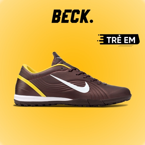 Giày Bóng Đá Trẻ Em Nike Mercurial Vapor 1 CR7 Nâu Vạch Trắng Đế Đệm TF