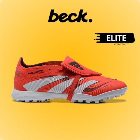 Giày Bóng Đá Adidas Predator 25 Elite Lưỡi Gà Gập Dây Chun Đỏ Vạch Trắng TF