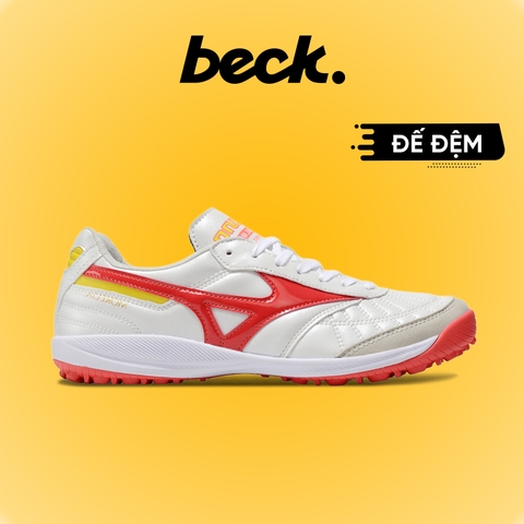 Giày Bóng Đá Mizuno Morelia Sala Japan M8 Đế Đệm Trắng Vạch Đỏ Cam TF
