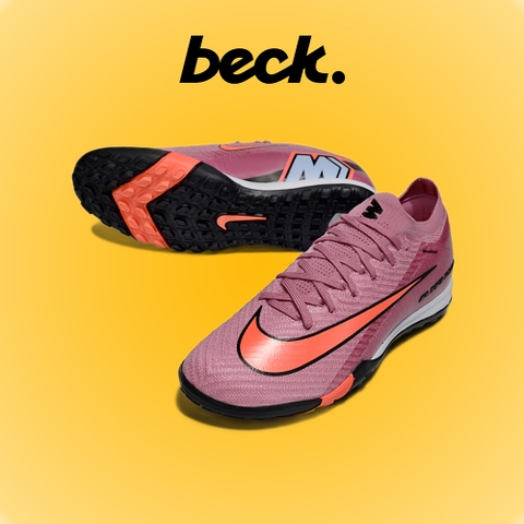 Giày Bóng Đá Nike Vapor 16 Elite 2025 Hồng Tím Vạch Cam Cổ Lửng TF