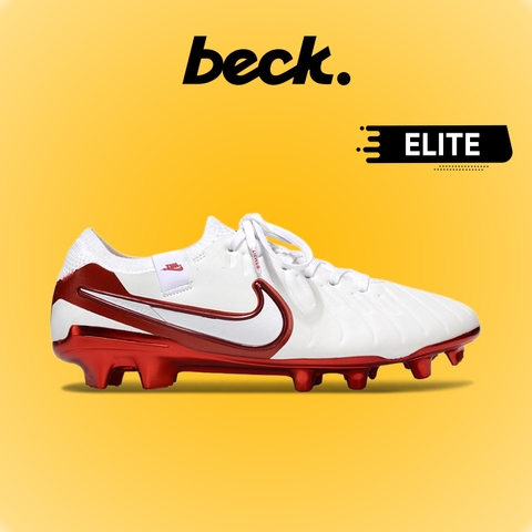 Giày Bóng Đá Nike Tiempo Legend 10 Elite Trắng Đỏ Lưỡi Gà Liền Đế Bóng FG