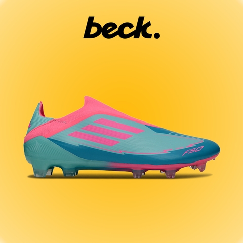 Giày Bóng Đá Adidas F50 Elite Laceless MESSI MIAMI Xanh Biển Vạch Hồng Không Dây FG