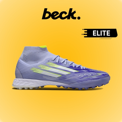 Giày Bóng Đá Adidas F50 Elite Mid Tím Vạch Xanh Lá Cổ Cao TF
