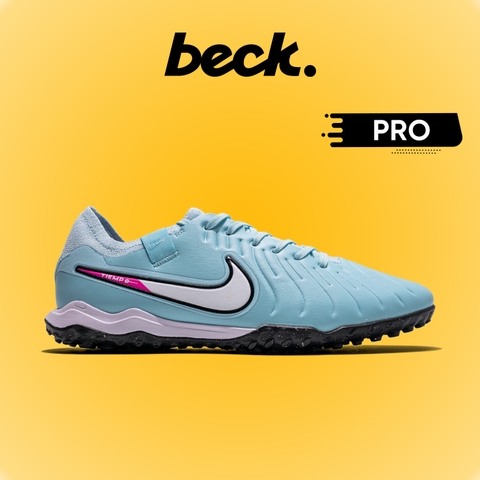 Giày Bóng Đá Nike Tiempo Legend 10 Pro Xanh Ngọc Vạch Trắng Lưỡi Gà Liền HQ TF