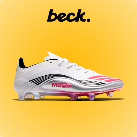 Giày Bóng Đá Adidas F50 Elite MESSI Trắng Xám Vạch Đỏ HQ FG