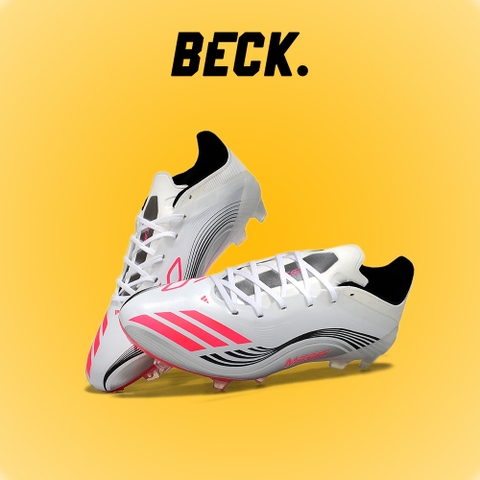 Giày Bóng Đá Adidas F50 Elite MESSI Trắng Xám Vạch Đỏ HQ FG
