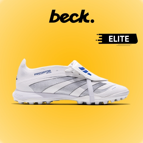 Giày Bóng Đá Adidas Predator 25 Elite Lưỡi Gà Gập Dây Chun Trắng Vạch Xám TF