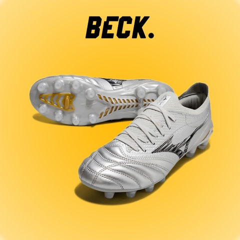 Giày Bóng Đá Mizuno Neo 4 Elite Bạc Vạch Đen Lưỡi Gà Liền FG