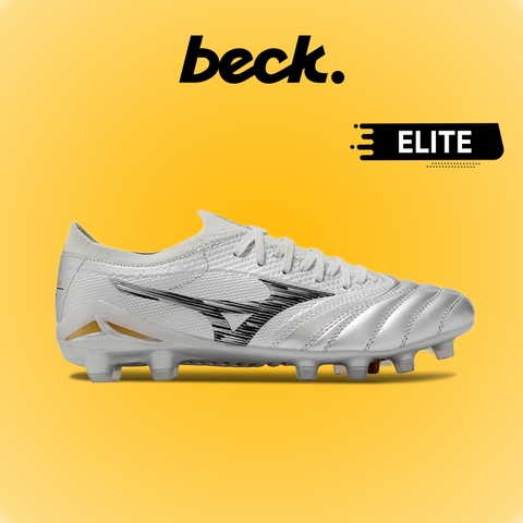 Giày Bóng Đá Mizuno Neo 4 Elite Bạc Vạch Đen Lưỡi Gà Liền FG