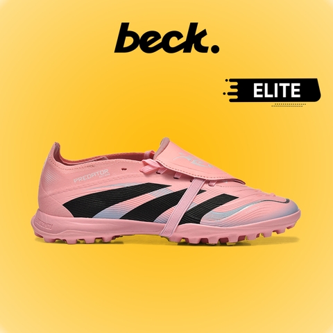 Giày Bóng Đá Adidas Predator 25 Elite Lưỡi Gà Gập Dây Chun Hồng Xám TF