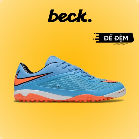 Giày Bóng Đá Nike Hypervenom Phelon Xanh Cam Đế Đệm TF