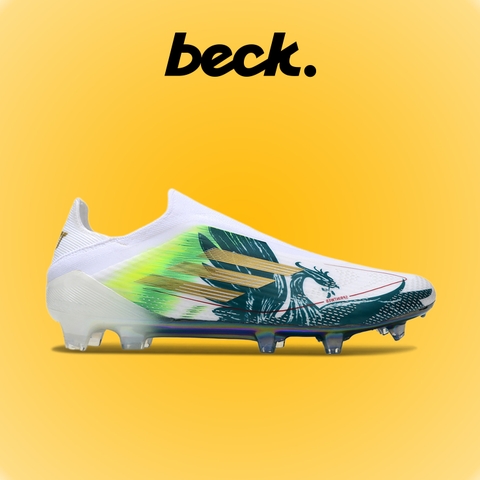 Giày Bóng Đá Adidas F50 Elite Laceless  Mohamed Salah Trắng Xanh Lá Đế Bóng Không Dây HQ FG