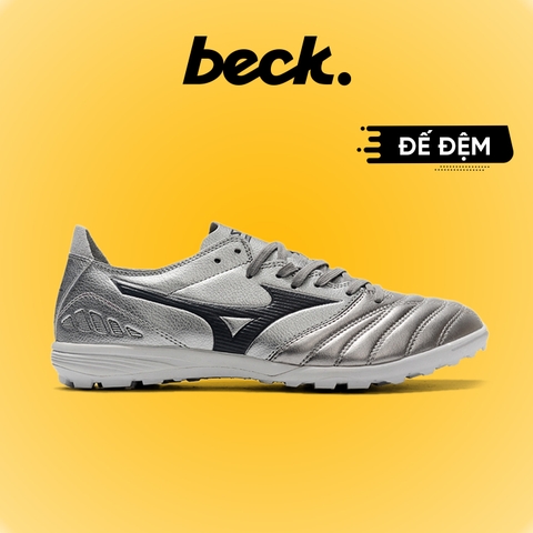 Giày Bóng Đá Mizuno Neo 3 Pro Bạc Đen Đế Đệm HQ TF