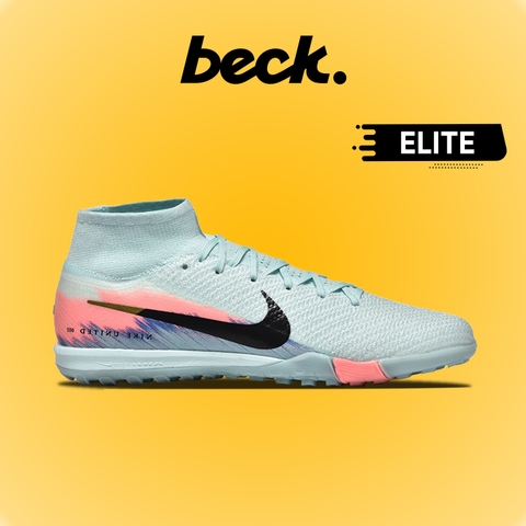 Giày Bóng Đá Nike Mercurial Superfly 10 Elite V1 Xanh Xám Gót Hồng Cổ Cao TF