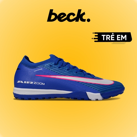 Giày Bóng Đá Trẻ Em Nike Mercurial Vapor 16 Elite Xanh Coban Vạch Trắng Cổ Lửng HQ TF