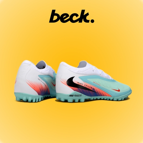 Giày Bóng Đá Nike Phantom 6 Pro United Xanh Ngọc Gót Cam Cổ Lửng TF